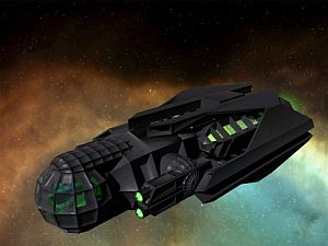 Ein Hunter vor einem Sternennebel